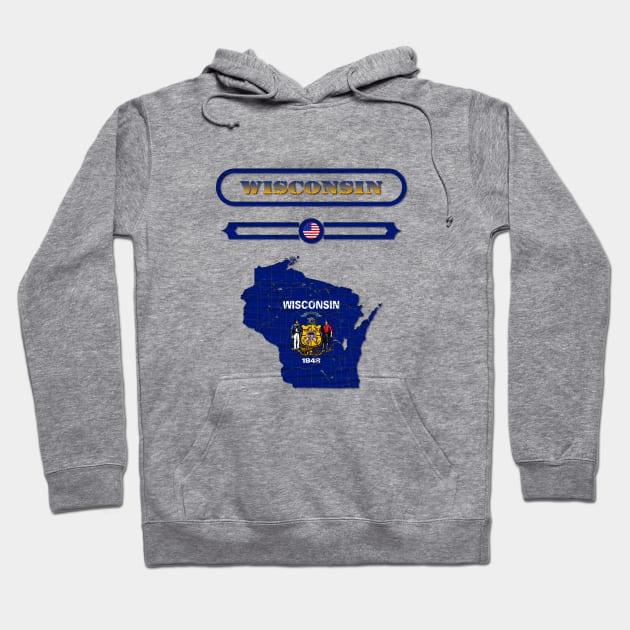 WISCONSIN STATE, UNITED STATES, USA. SAMER BRASIL Hoodie by Samer Brasil